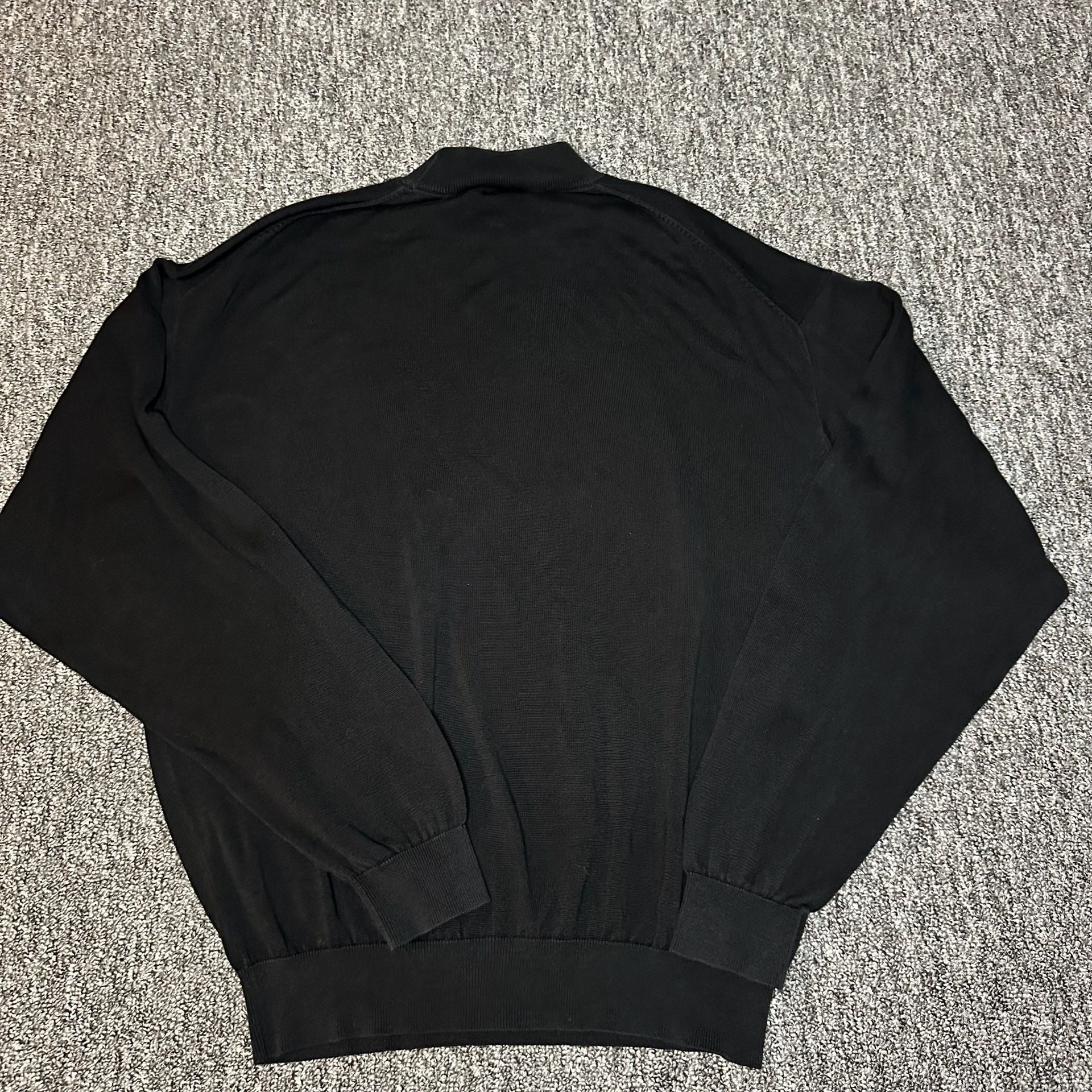 Pronto Uomo Black Mock Neck Pullover Sweater XL Silk Cotton Blend 12