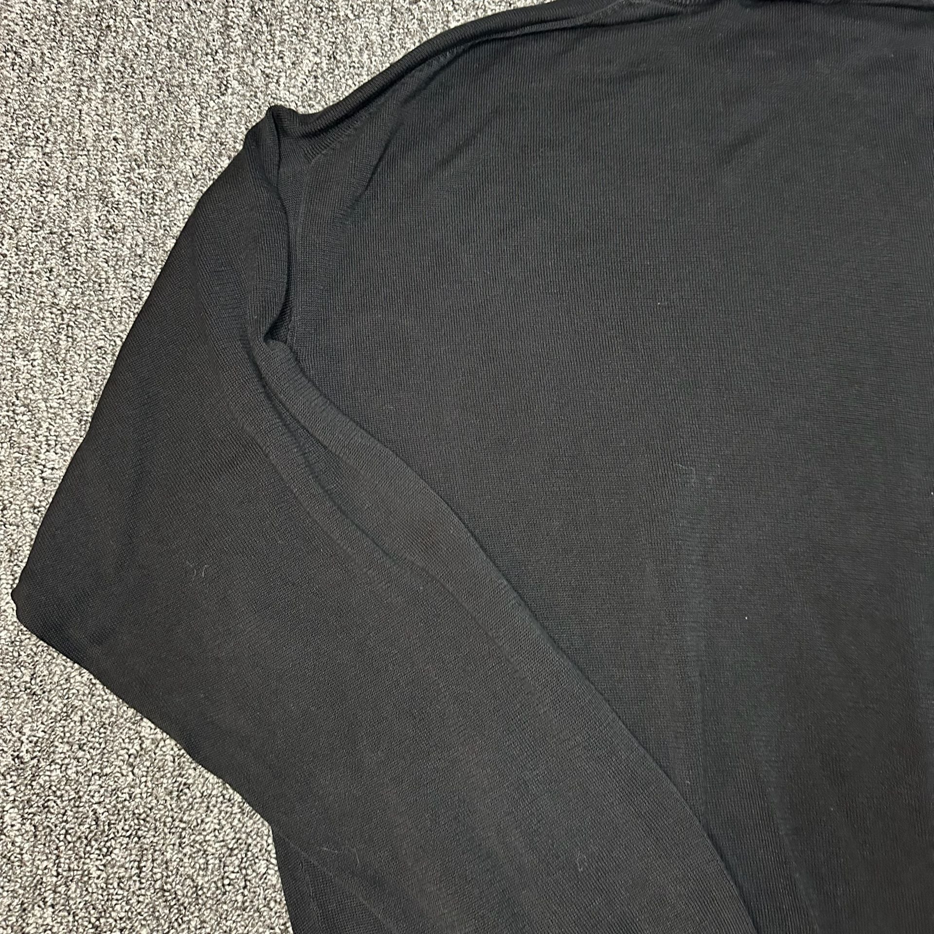Pronto Uomo Black Mock Neck Pullover Sweater XL Silk Cotton Blend 13