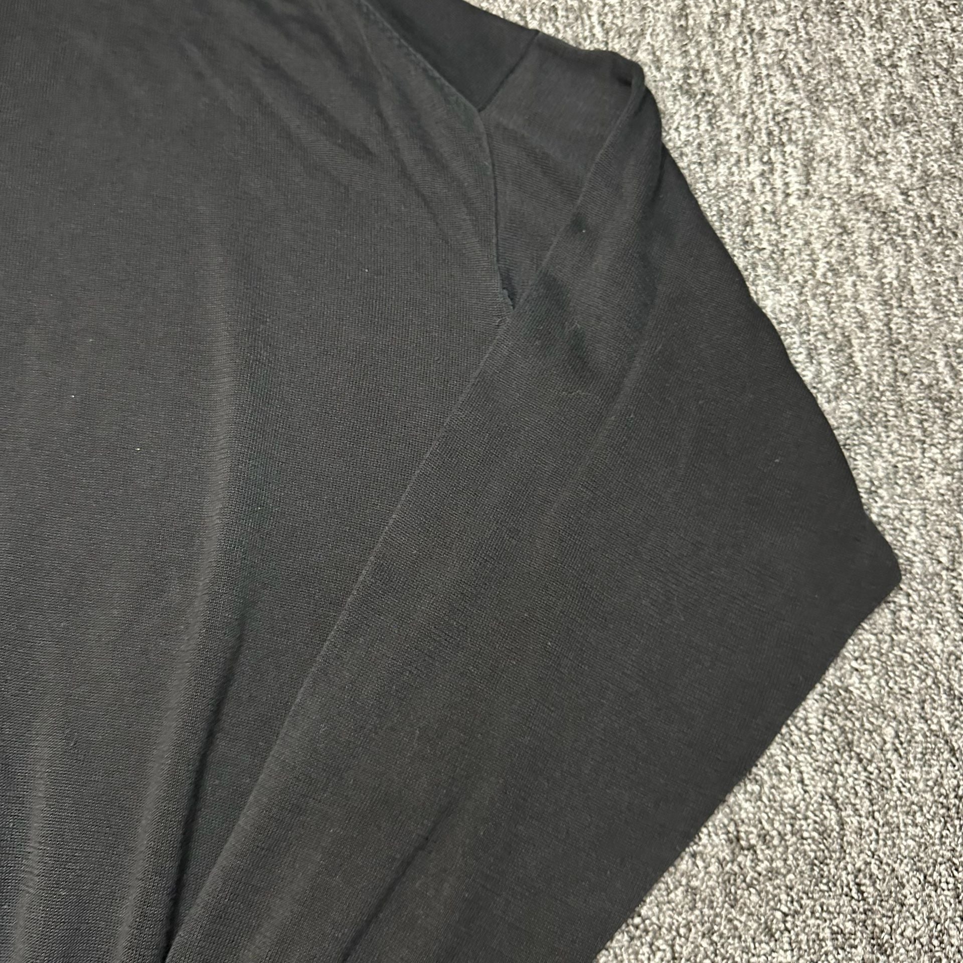 Pronto Uomo Black Mock Neck Pullover Sweater XL Silk Cotton Blend 15