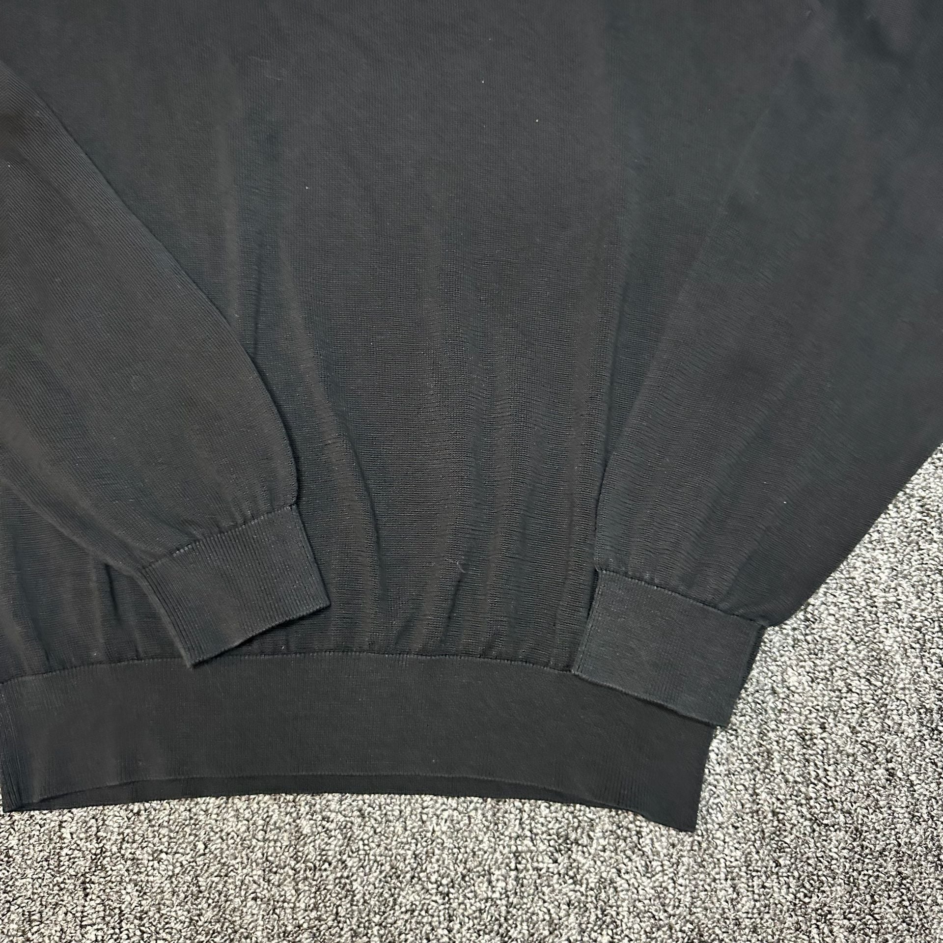 Pronto Uomo Black Mock Neck Pullover Sweater XL Silk Cotton Blend 18