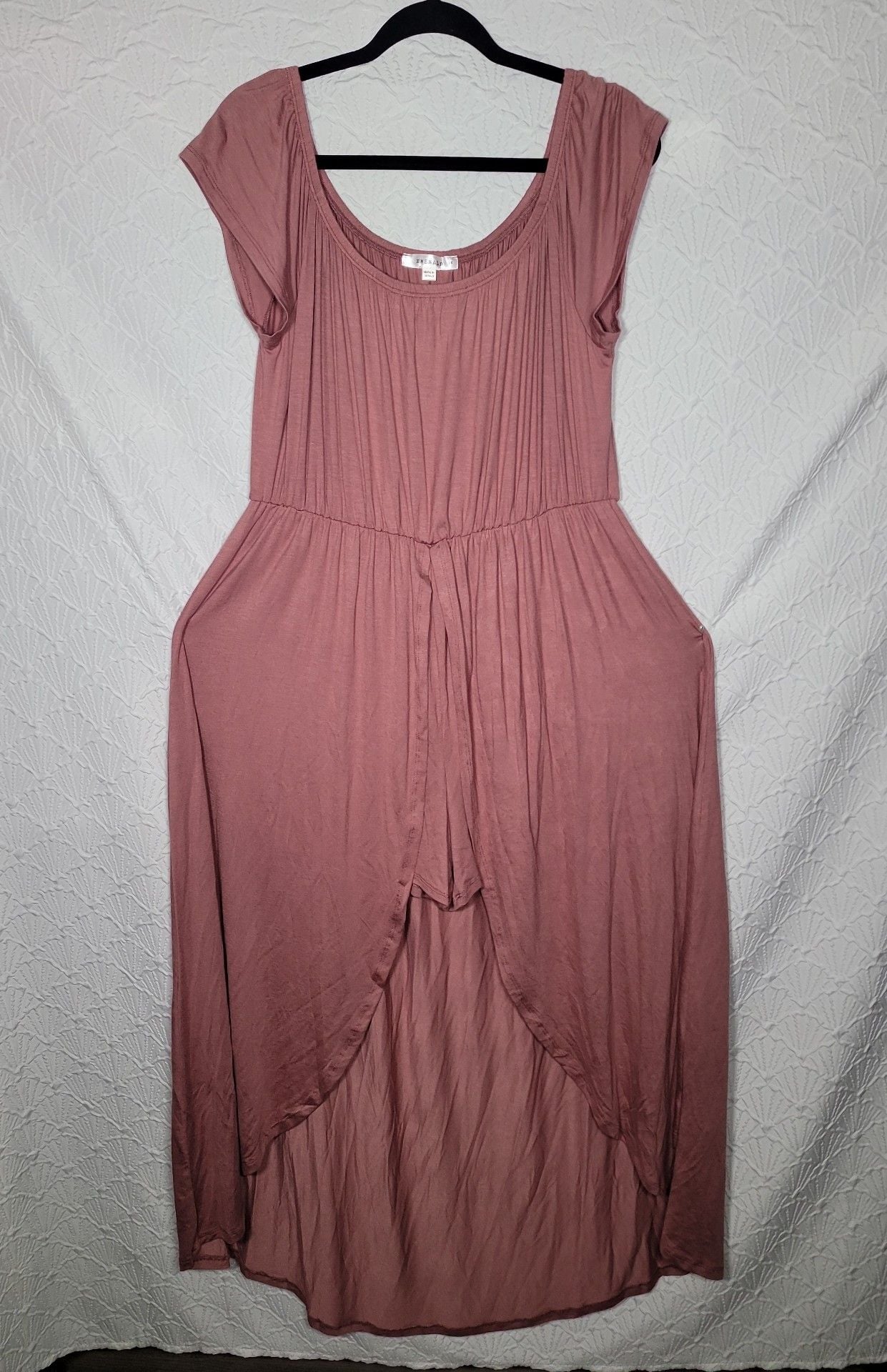 Emerald Dress Size 1X Pink Short Sleeve Maxi Casual Dress 2