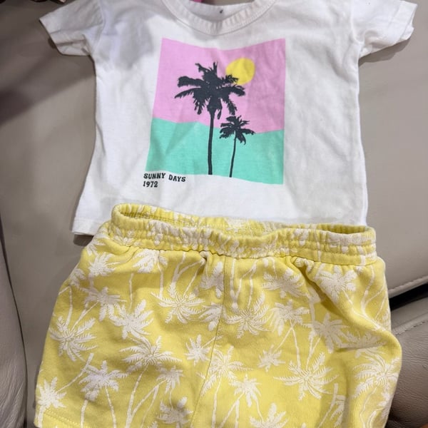 Grayson Mini Palm Tree Print T-Shirt And Shorts Set 3-6m