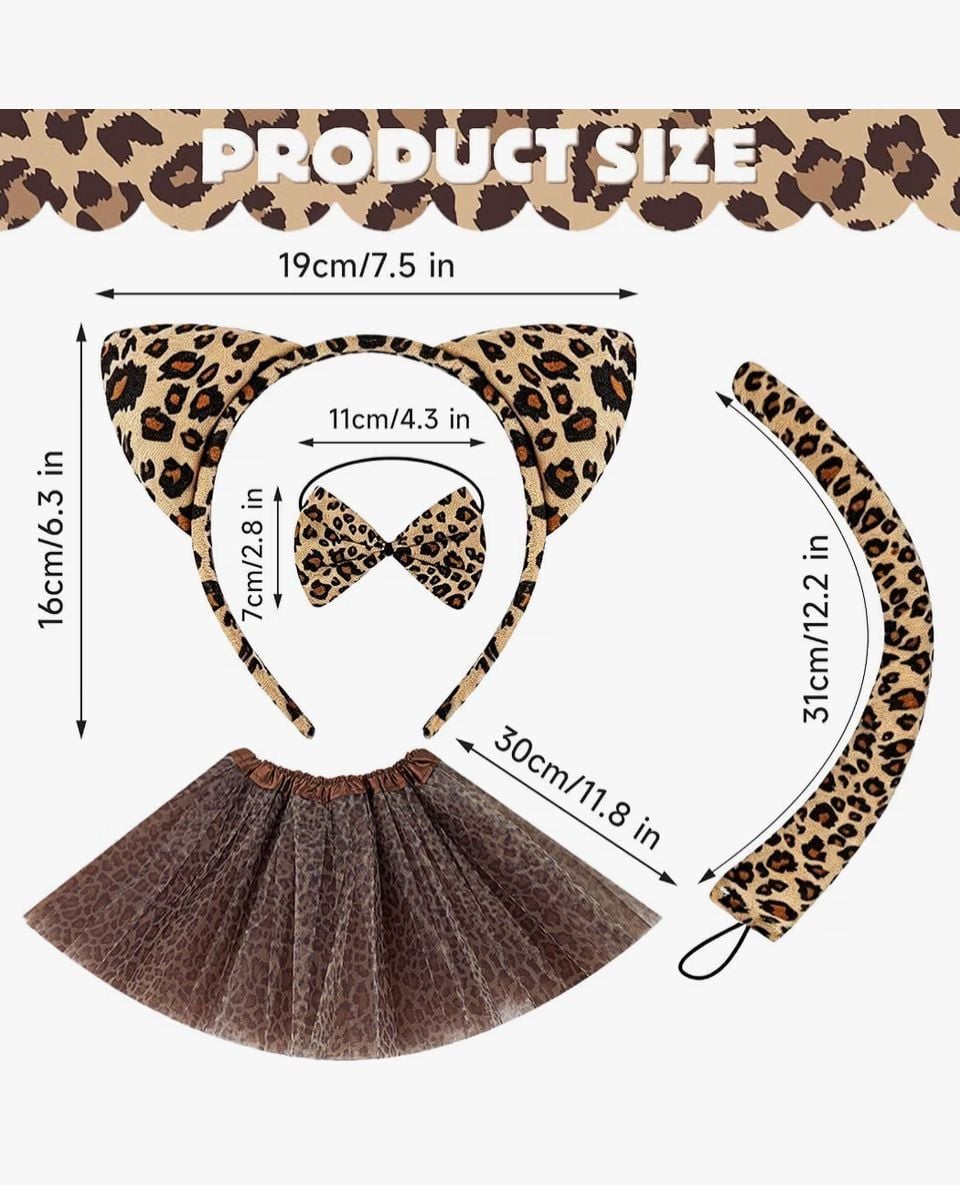Leopard Tutu Halloween Costume Women’s One Size New 4