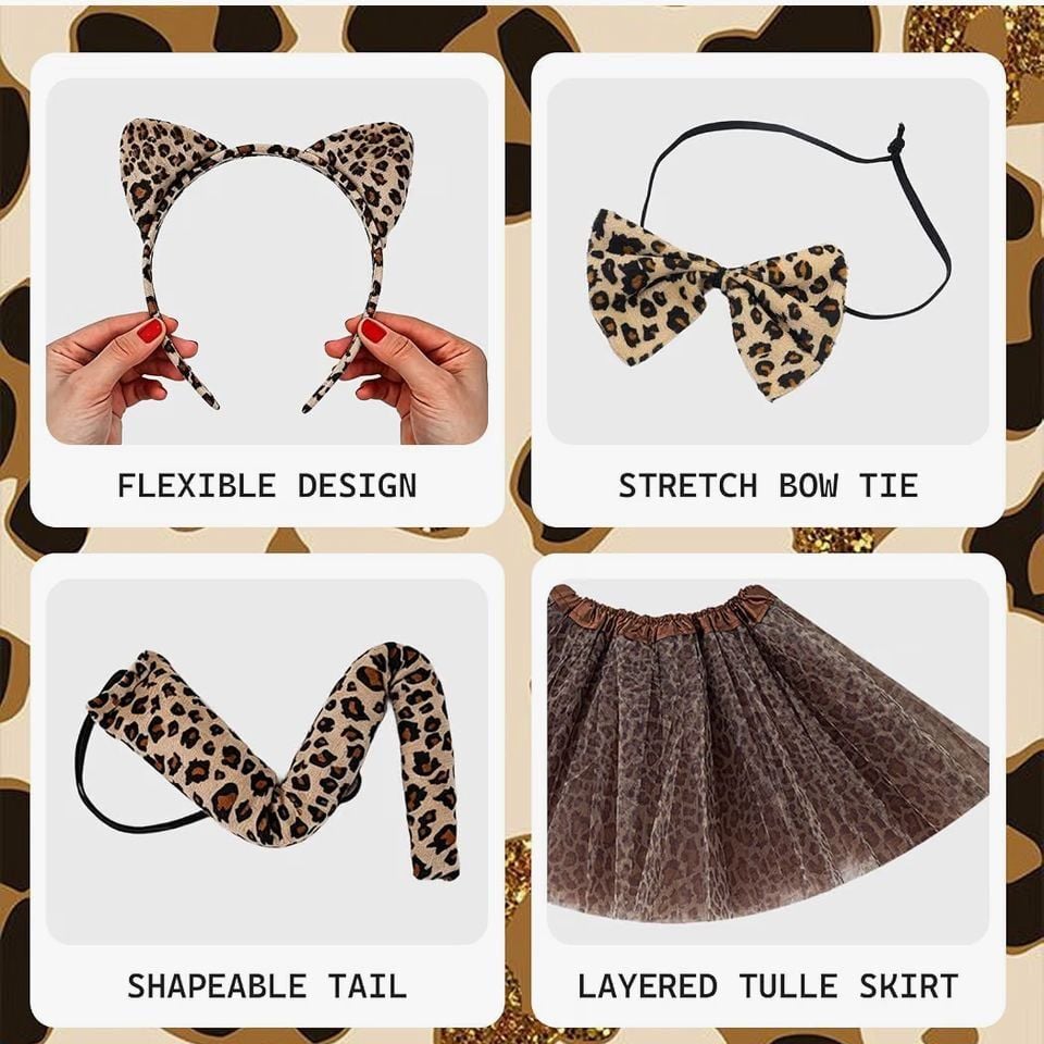 Leopard Tutu Halloween Costume Women’s One Size New 3