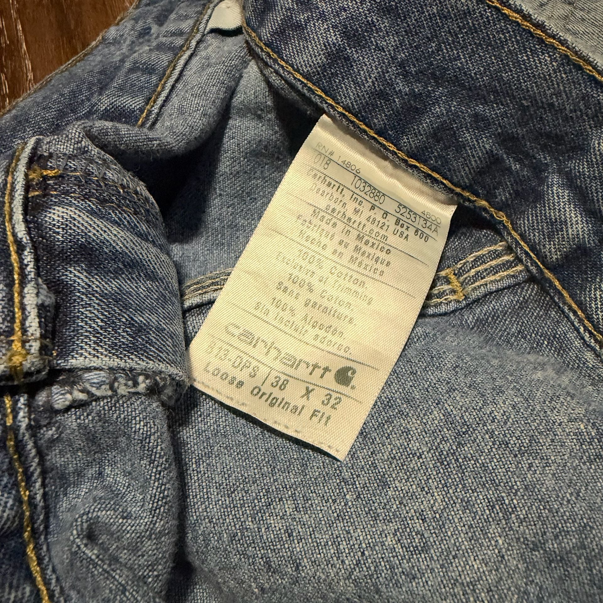 Carhartt Vintage Thrashed Faded Carpenter Jeans 38x32 Loose Original Baggy Fit 6