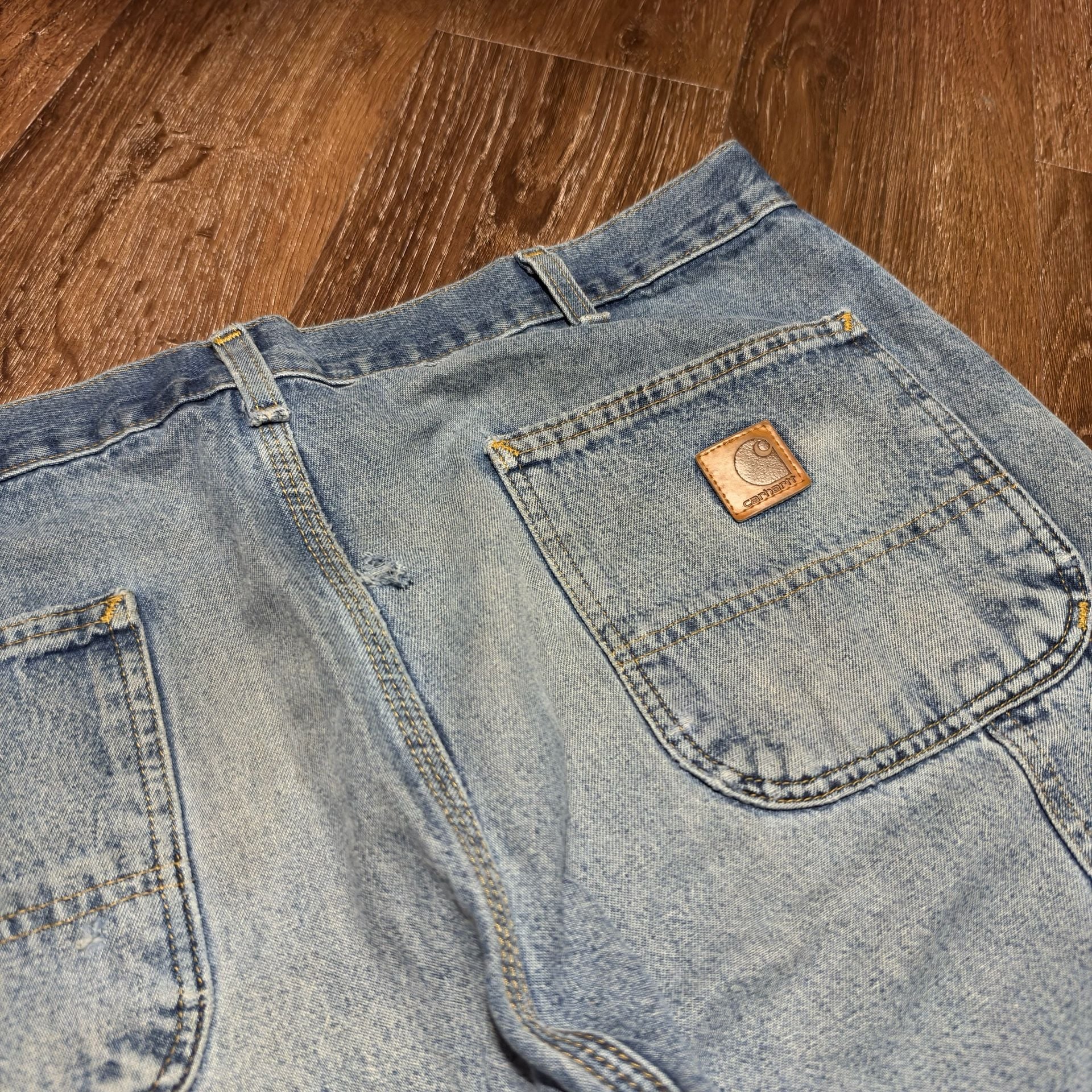 Carhartt Vintage Thrashed Faded Carpenter Jeans 38x32 Loose Original Baggy Fit 9