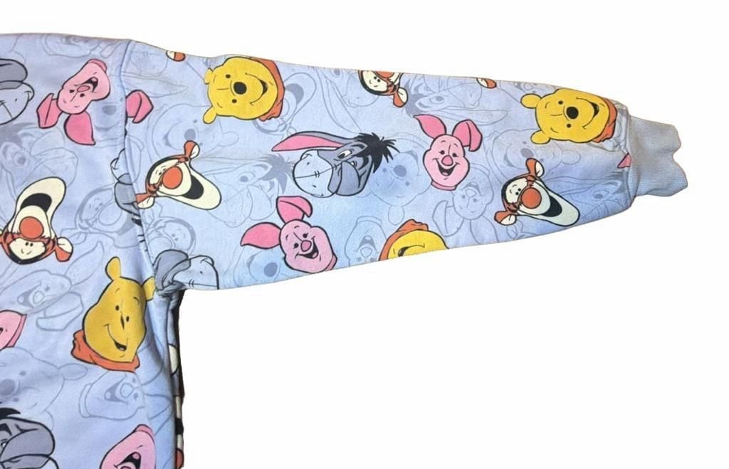 Disney Sweatshirt Womens  Small (4-6)  Blue Winnie The Pooh All Over Crewneck 8