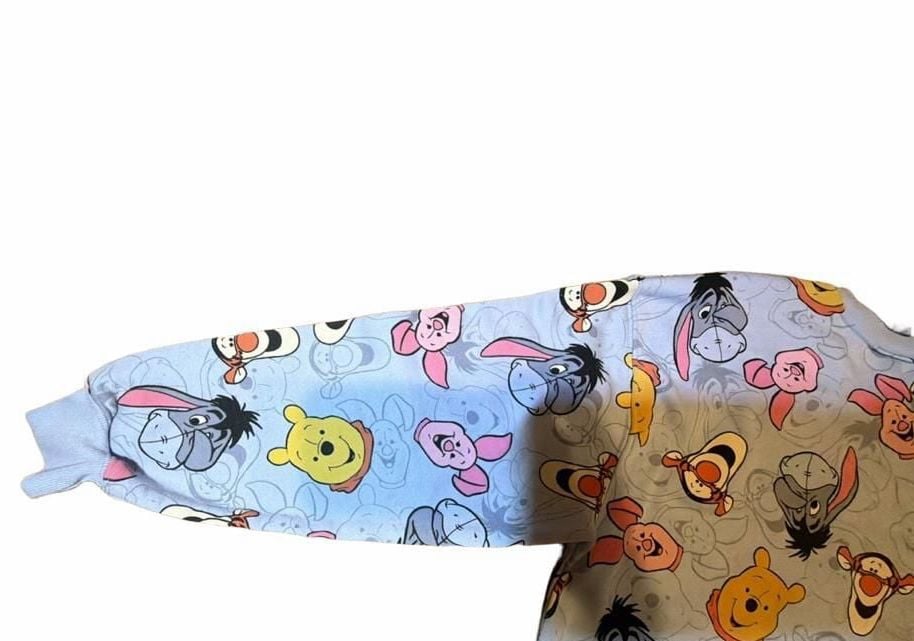 Disney Sweatshirt Womens  Small (4-6)  Blue Winnie The Pooh All Over Crewneck 9