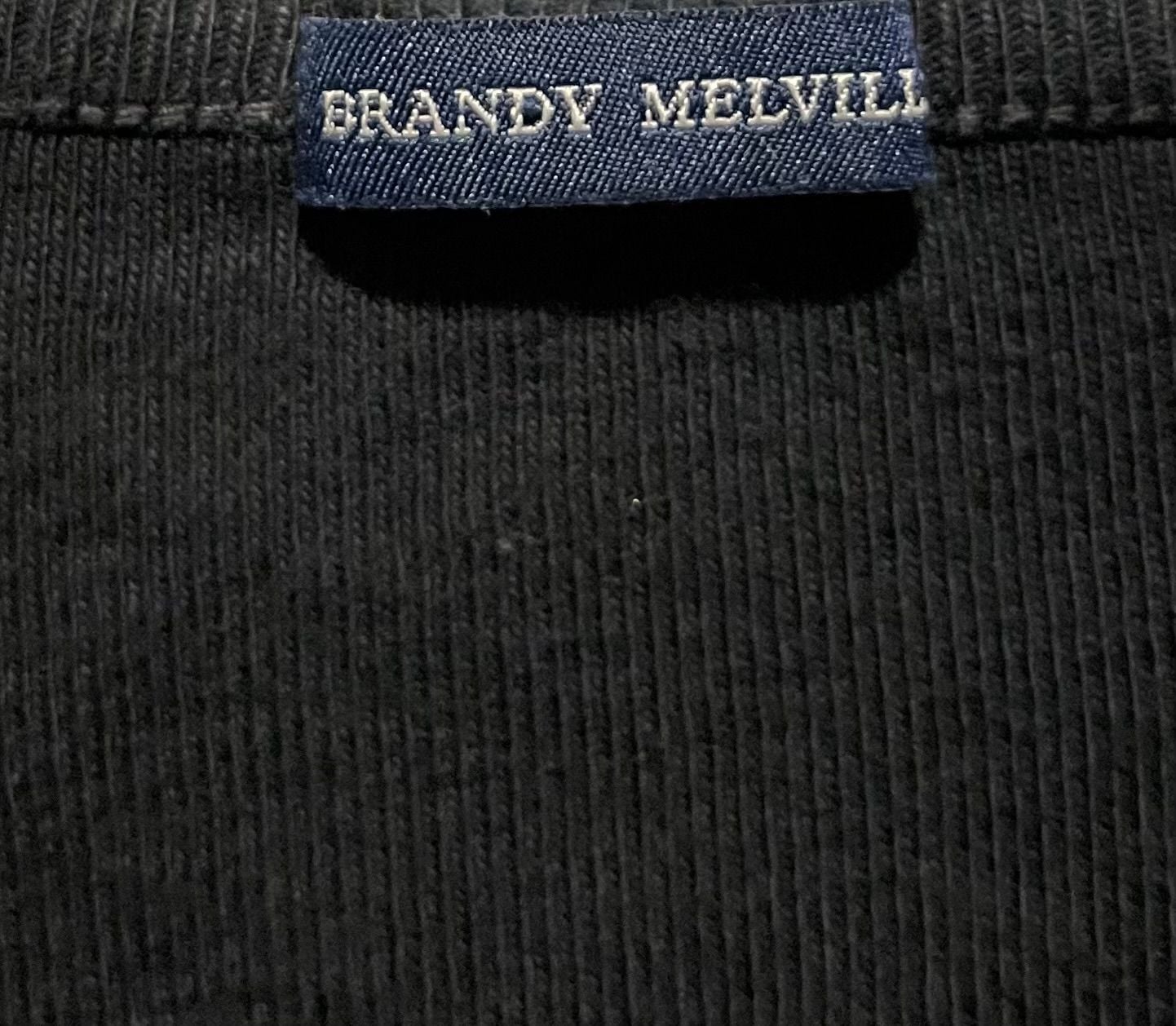 Brandy Melville Black Cropped Button Front Cardigan Long Sleeve S/M 5