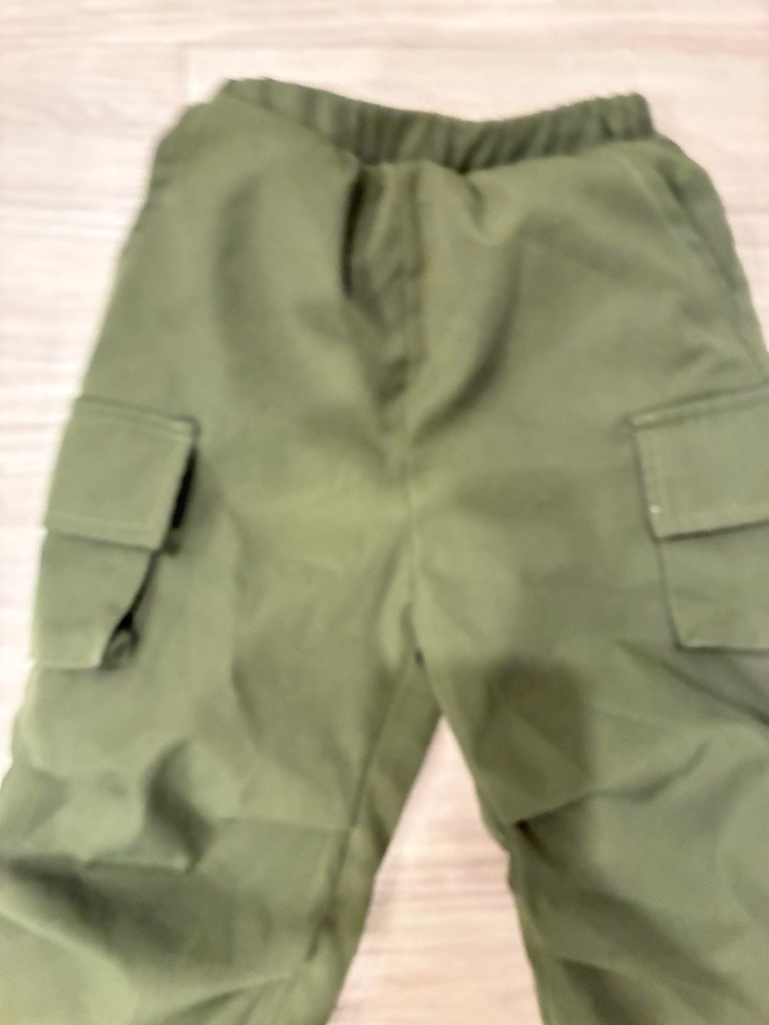 Baby Flap Pocket Cargo Pants 9-12M Green Elastic Waist 4