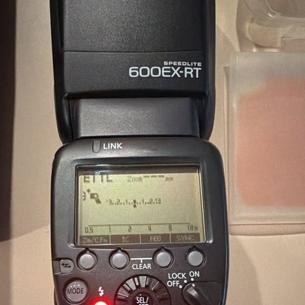 Canon Speedlite 600EX-RT Camera Flash With Case And Accessories