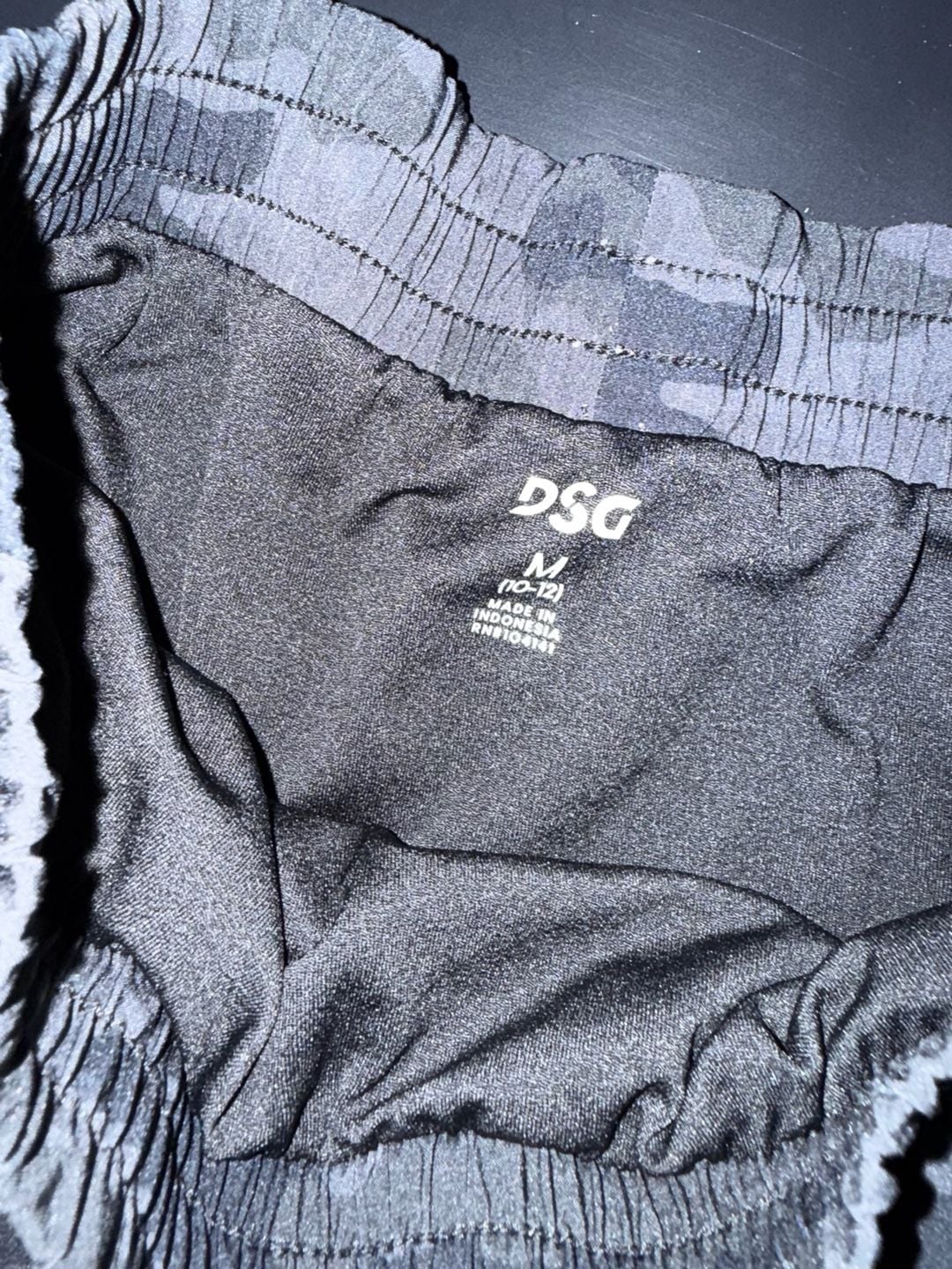 Kids DSG Athletic Shorts Size M 10-12 Black Grey Camo Gym Running Activewear 3