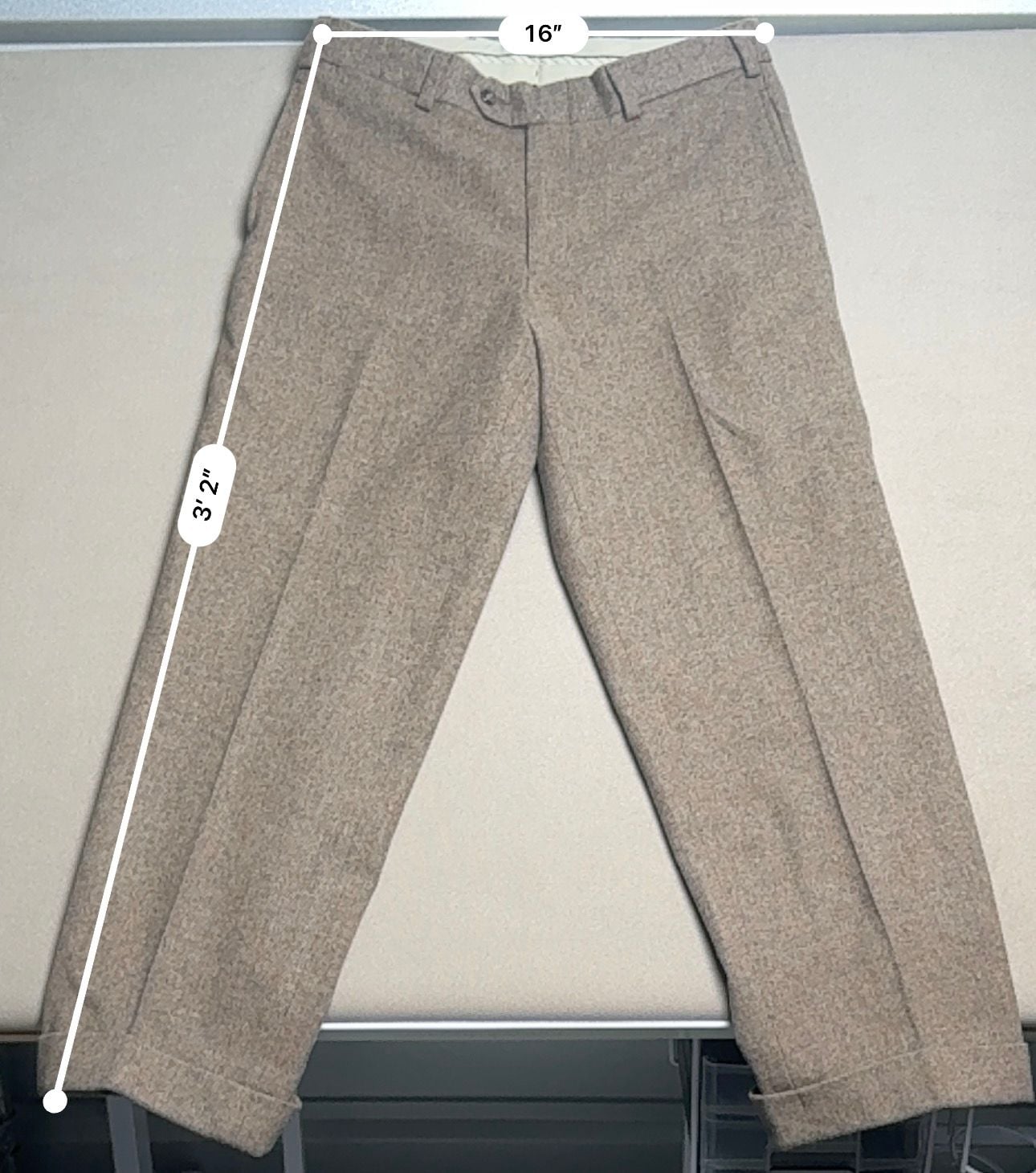 Bill Khakis Vintage Brown Tweed Trousers Flat Front Dress Pants 8