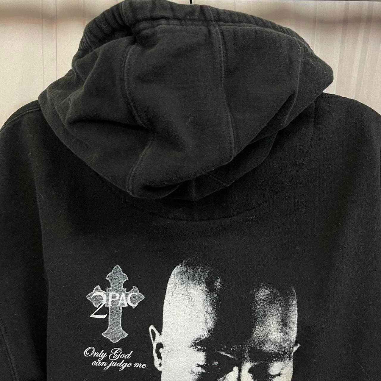 Cotton Heritage 2Pac Zip Hoodie Size L Black Only God Can Judge Me Graphic 5