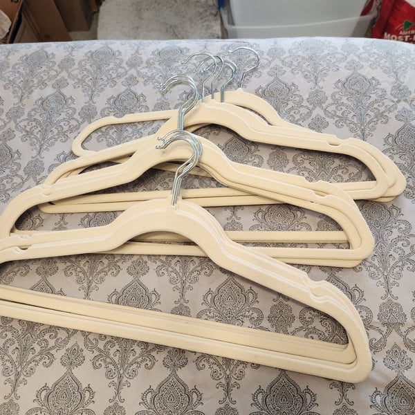 Cream Velvet Suit Hangers Set of 15