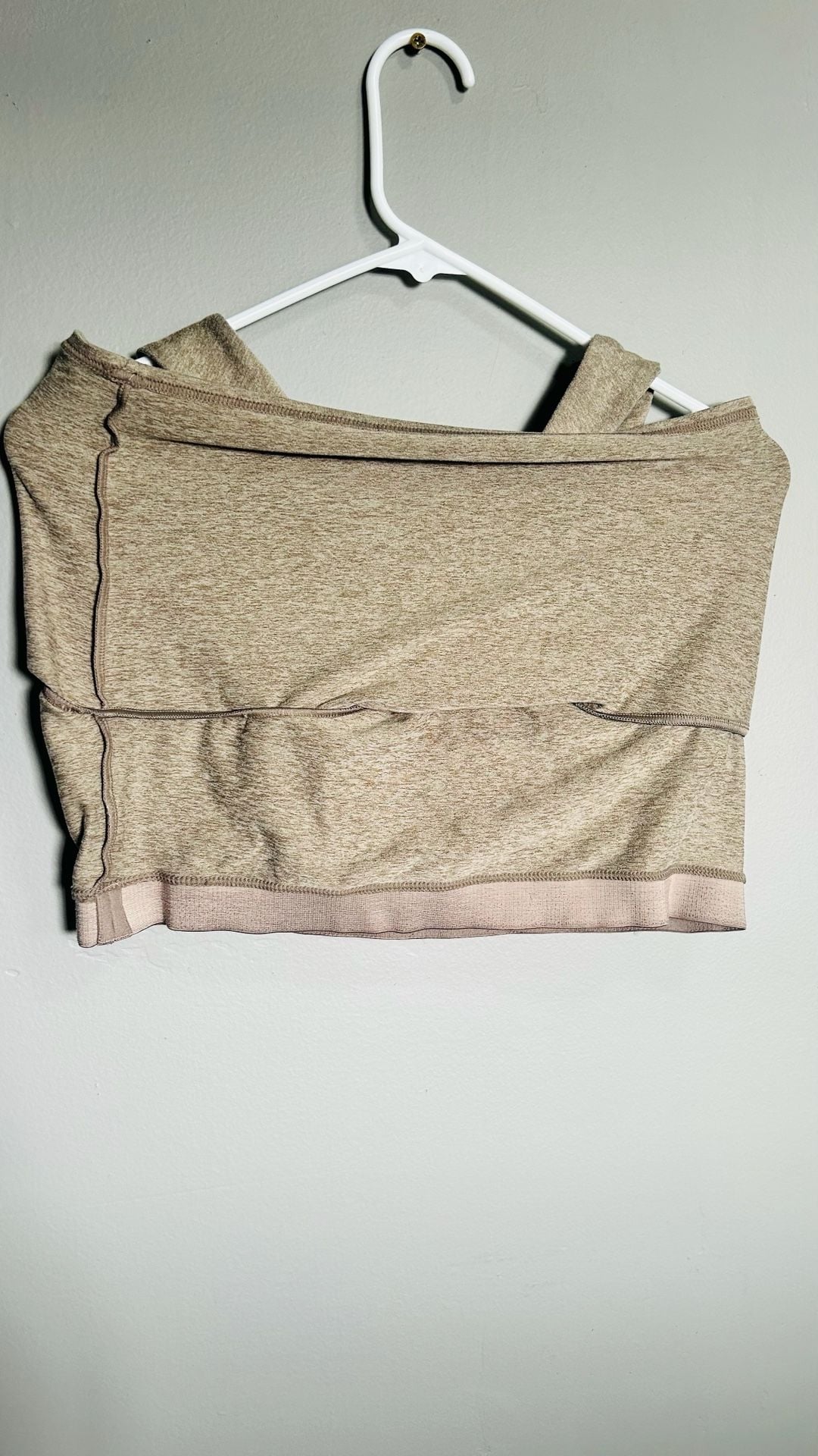 Quince Tank Top Size L Brown Heather V-Neck Crop 5