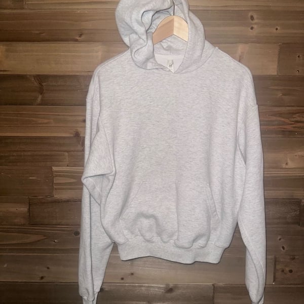 No.09 Skims Fleece Hoodie Size XS Heather Grey Cropped Sweatshirt