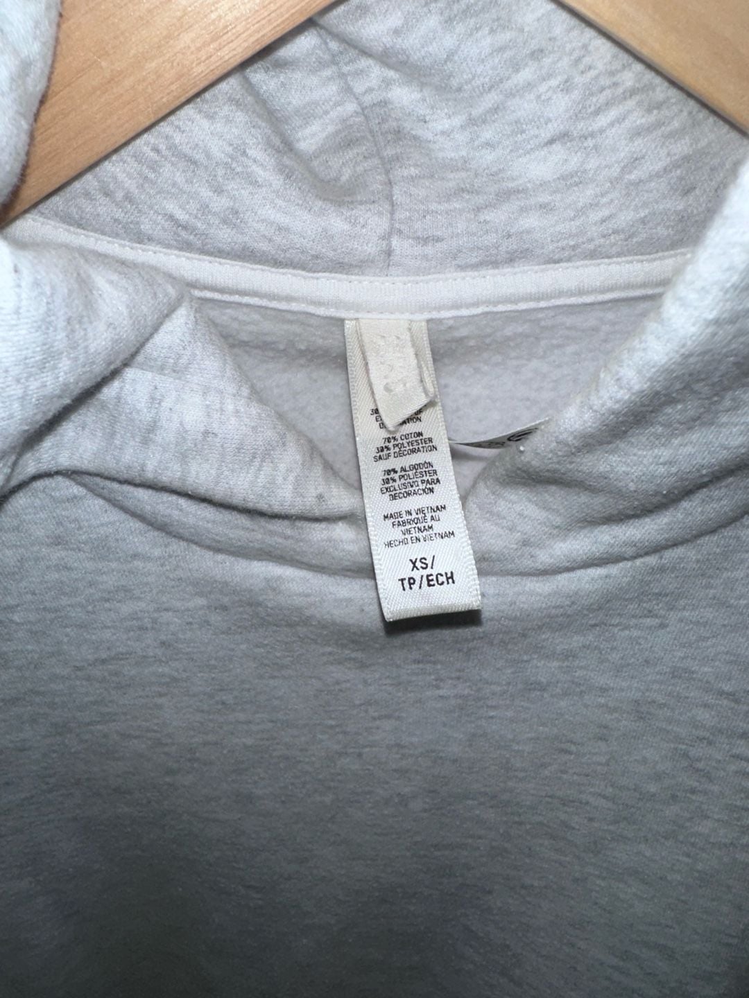 No.09 Skims Fleece Hoodie Size XS Heather Grey Cropped Sweatshirt 3