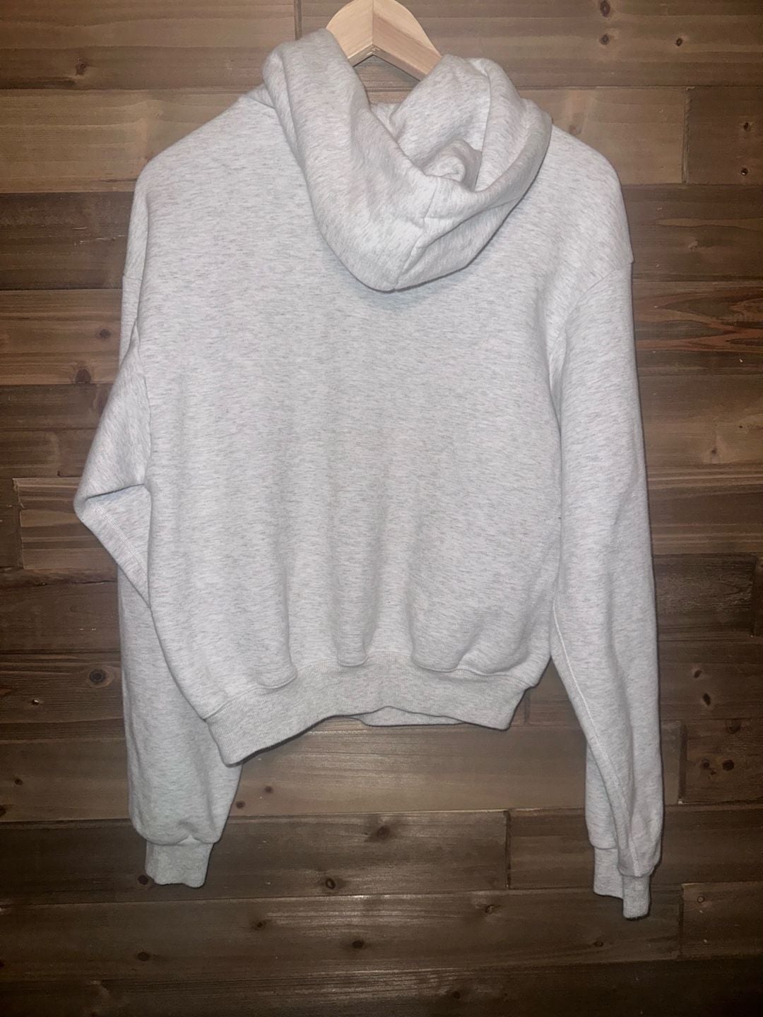 No.09 Skims Fleece Hoodie Size XS Heather Grey Cropped Sweatshirt 4