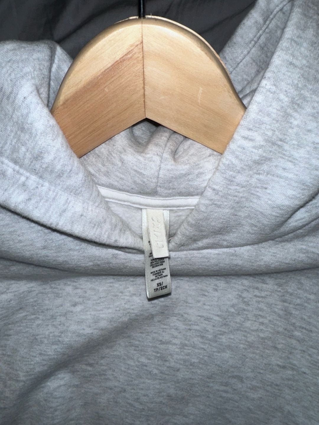 No.09 Skims Fleece Hoodie Size XS Heather Grey Cropped Sweatshirt 5