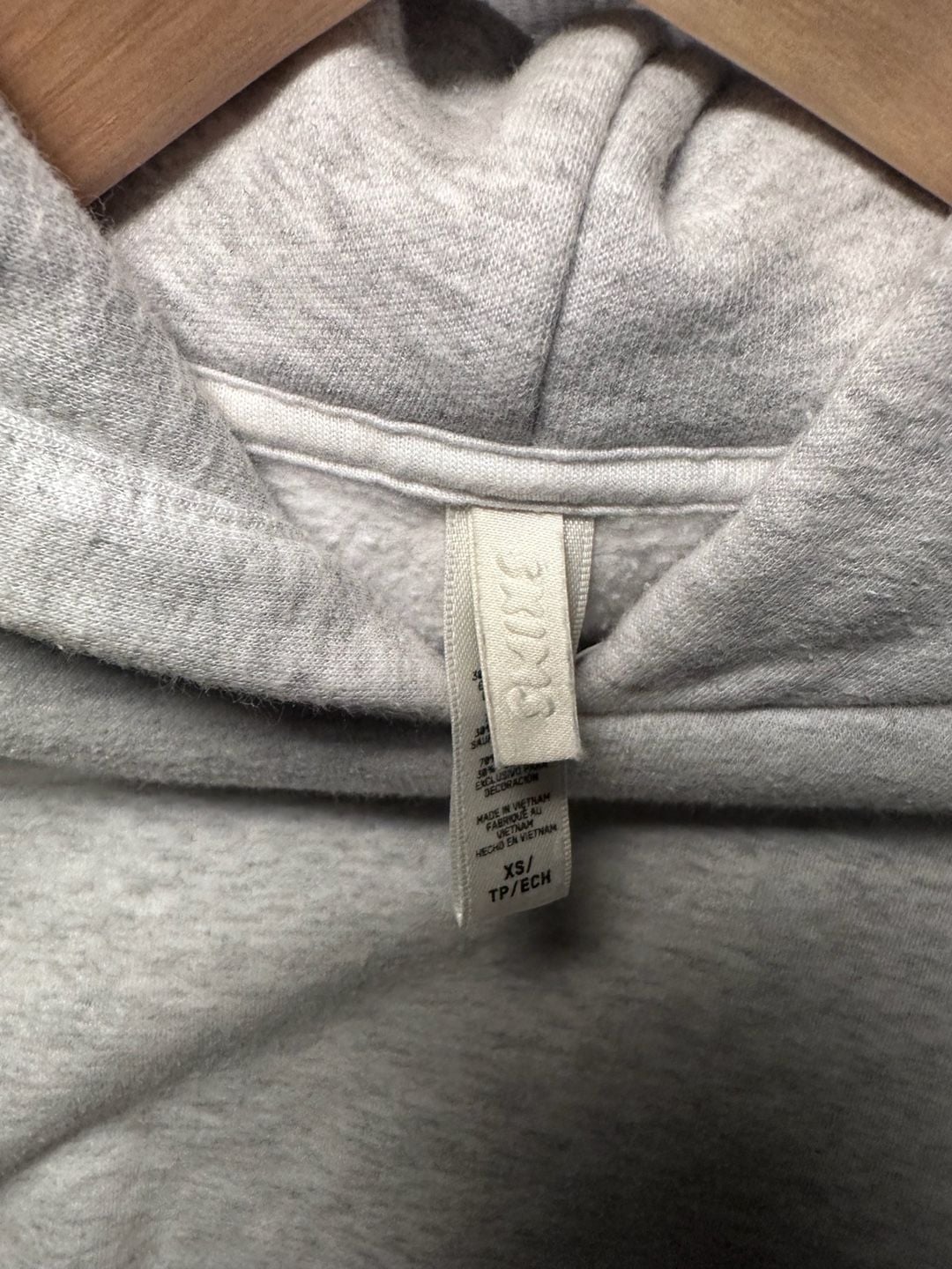 No.09 Skims Fleece Hoodie Size XS Heather Grey Cropped Sweatshirt 6