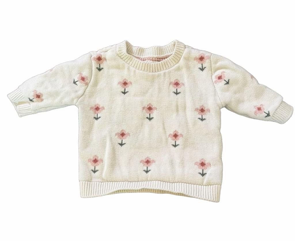 Little Planet Organic Cotton Sweater Wildflower Size 3M Ivory Knit 3