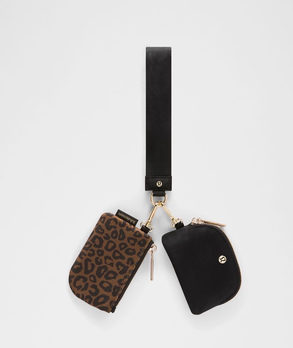 Lululemon Dual Pouch Key Wristlet Black Leopard NWT 2