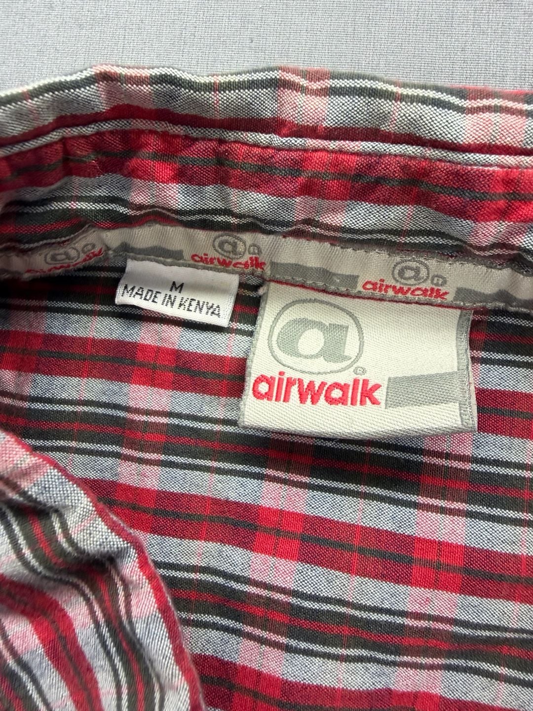 Airwalk Western Shirt Size M Red Plaid Pearl Snap Short Sleeve 4