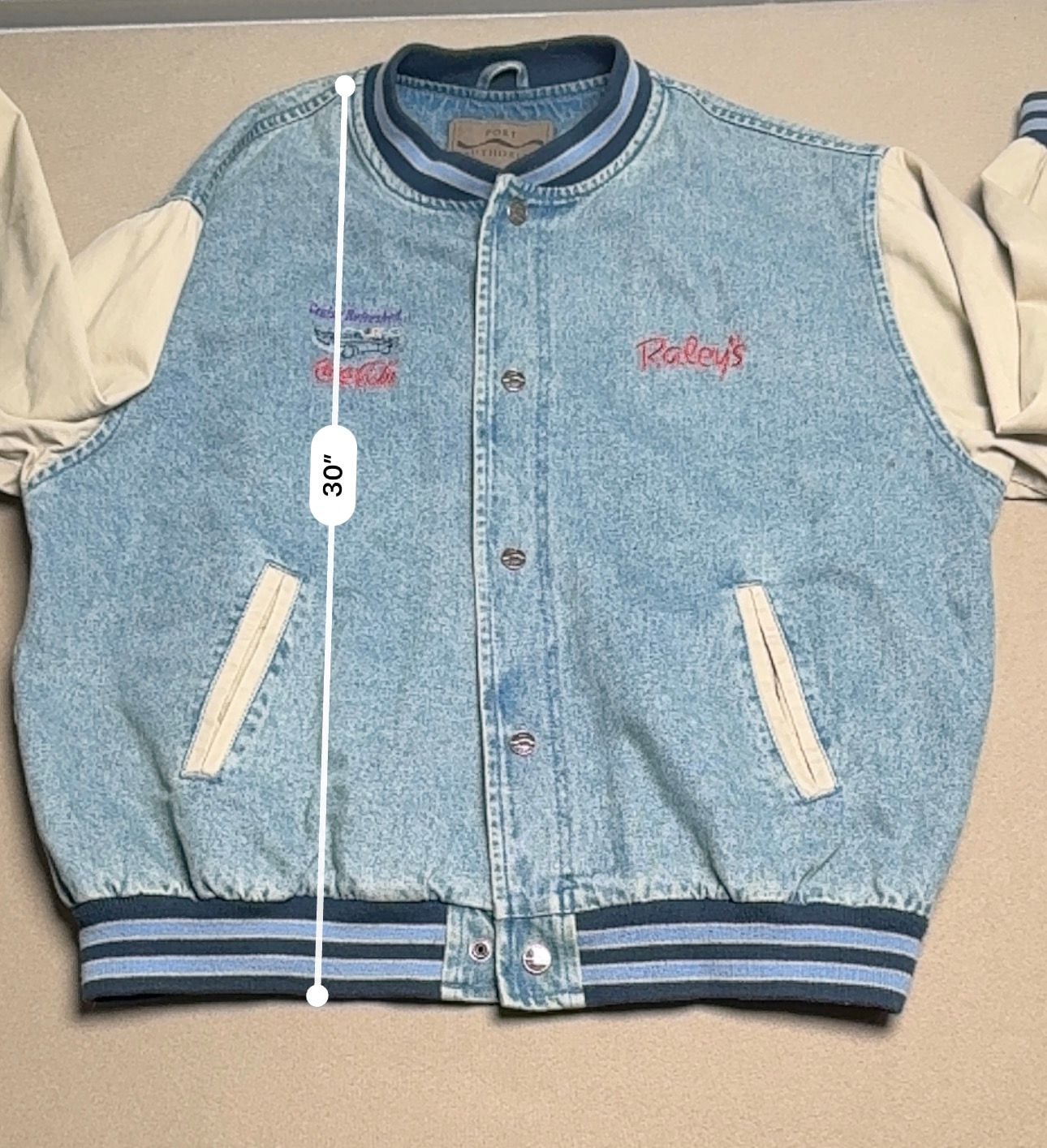 Port Authority Raley's Coca-Cola Denim Varsity Jacket 7