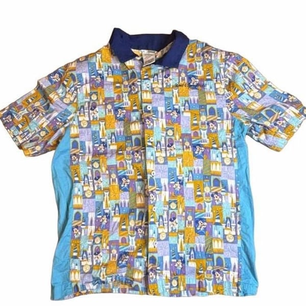 Walt Disney World 50th Anniversary Celebration Retro Shirt Size S Blue Mickey