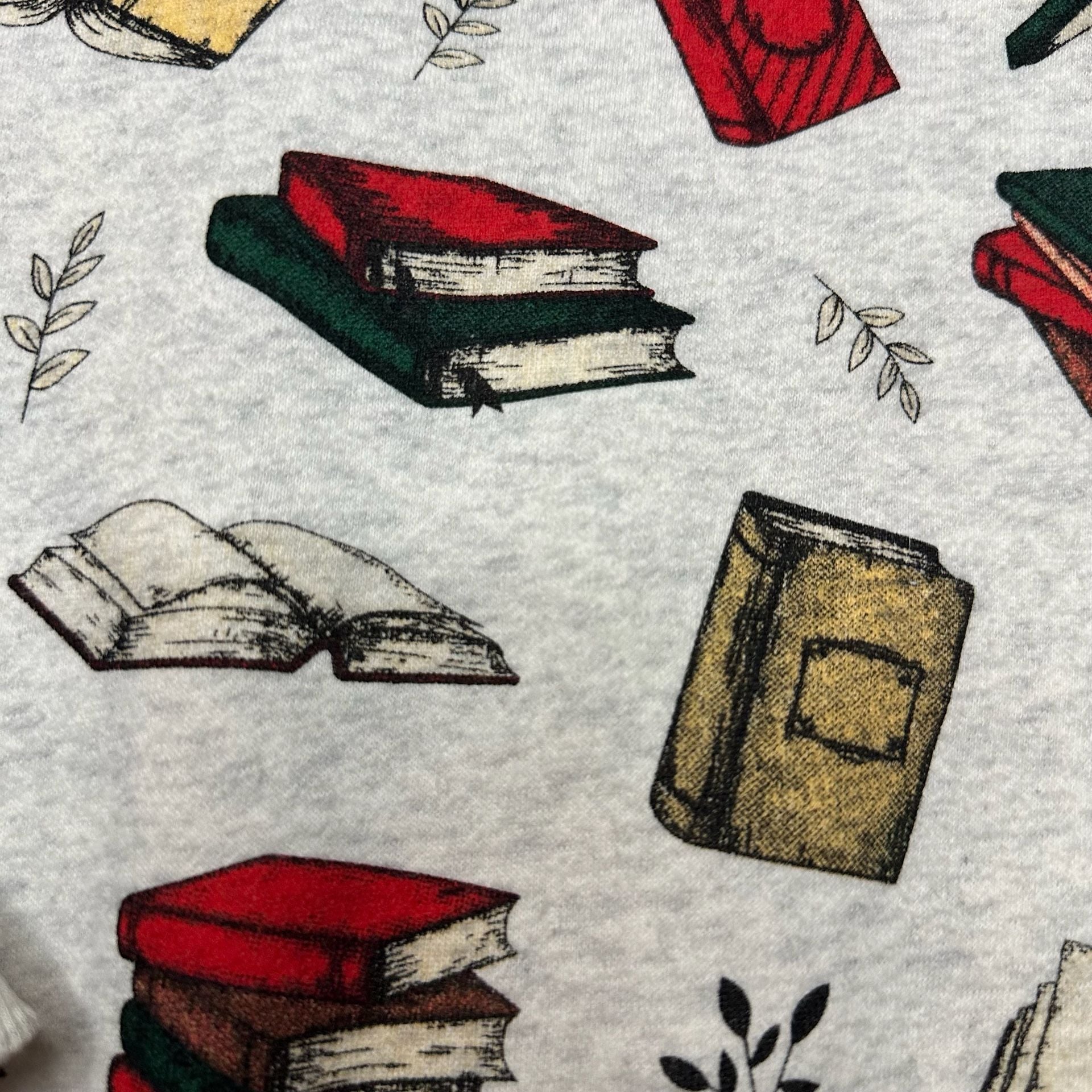 Book Lover Print Pullover Gray  Sweatshirt Fantasy Bookworm Academia  9