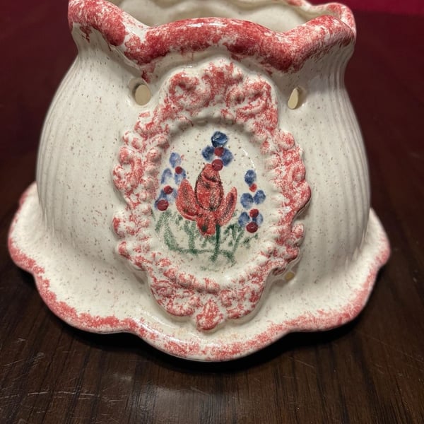 Blue Sky Clayworks Red Rose Ceramic Candle Jar Shade