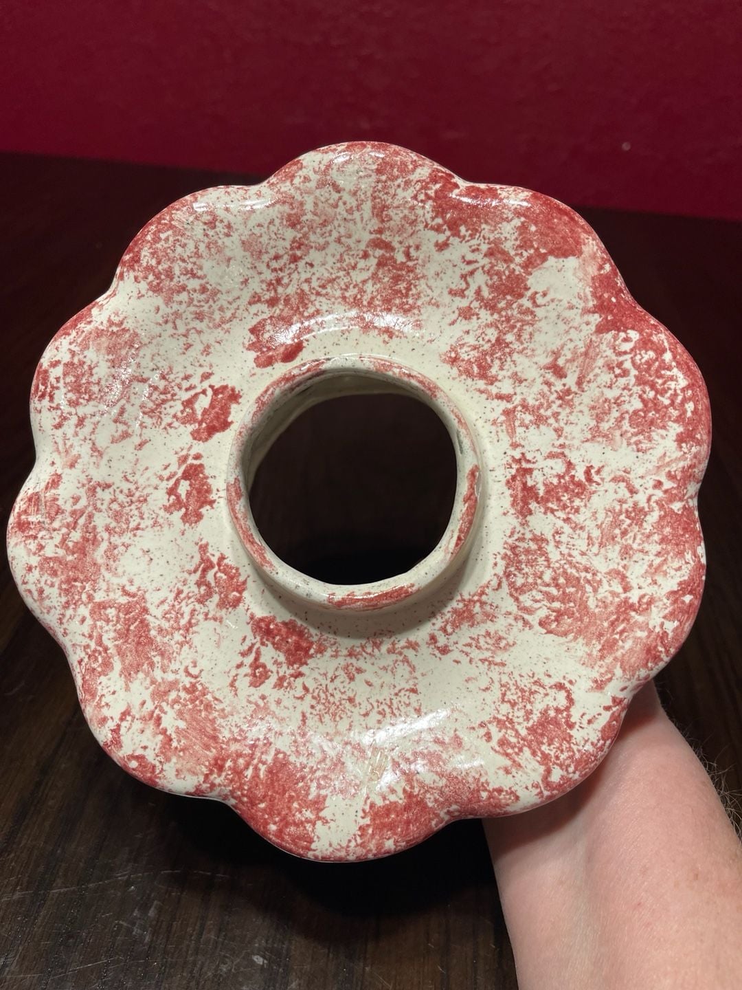 Blue Sky Clayworks Red Rose Ceramic Candle Jar Shade 6