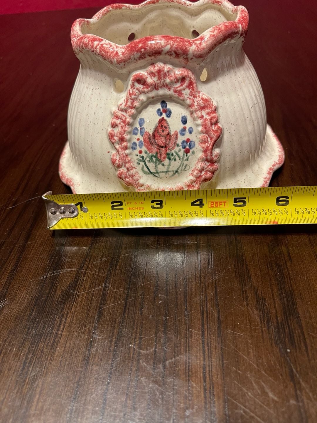 Blue Sky Clayworks Red Rose Ceramic Candle Jar Shade 9
