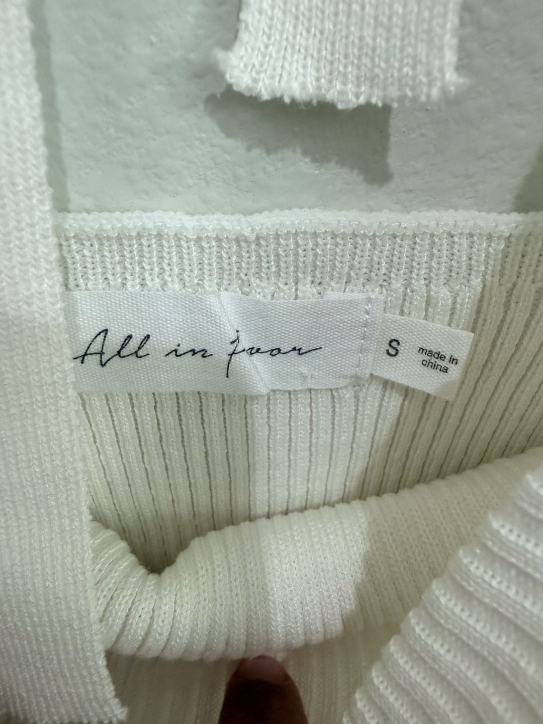 All in Favor Open Back Rib Sweater White Size S 4