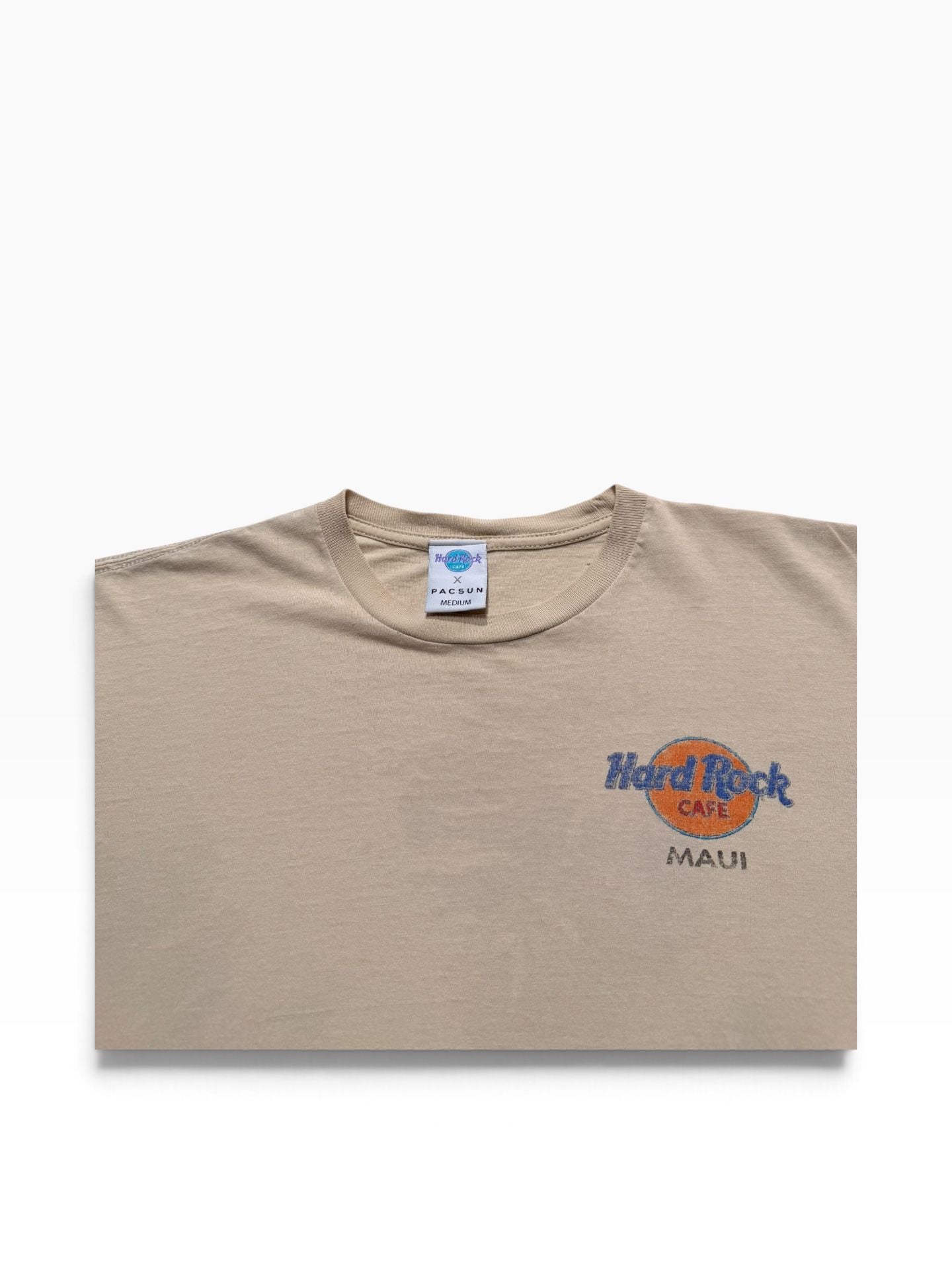 Hard Rock Cafe x Pacsun Vintage Maui T-Shirt Medium Tan Surfboard Graphic 4