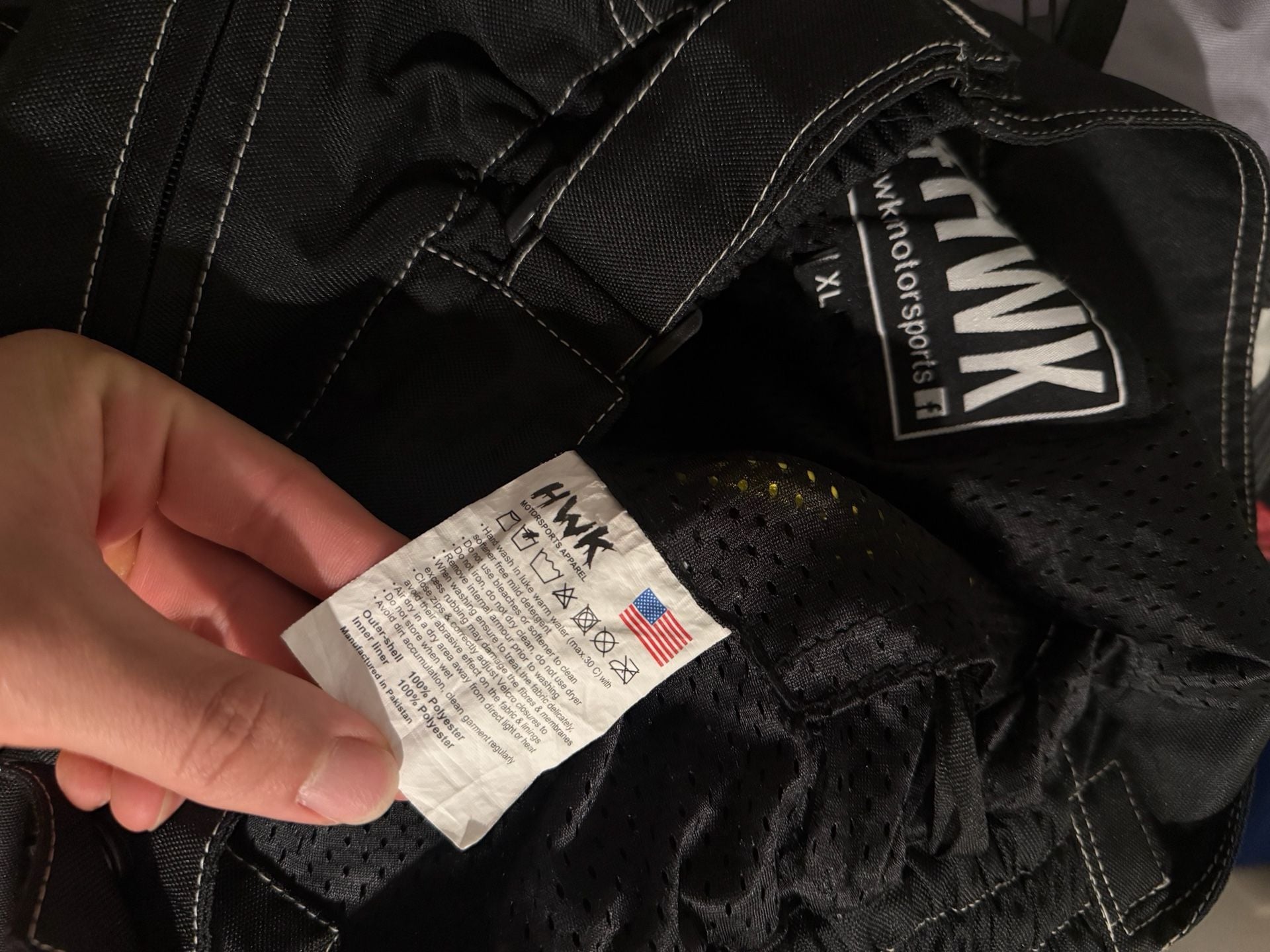HWK Motorcycle Riding Pants Size XL Black Armored Touring Cordura Fabric 11
