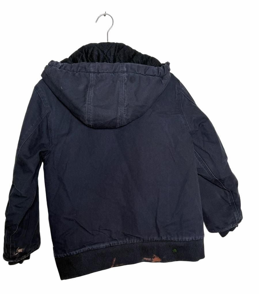 READ Distressed Carhartt Quilted Lined Hooded Jacket Size M 10-12 Black 9