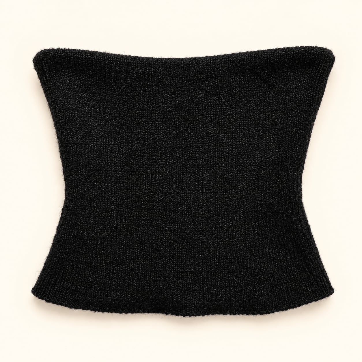 Emory Park Black Mohair Wool Blend Strapless Tube Top Y2K Size S 2