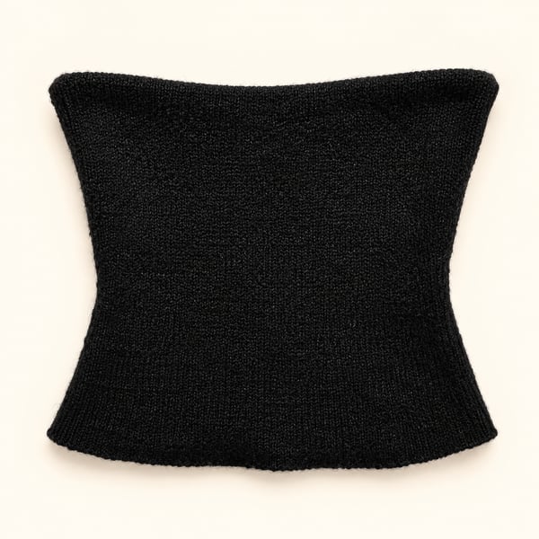 Emory Park Black Mohair Wool Blend Strapless Tube Top Y2K Size S