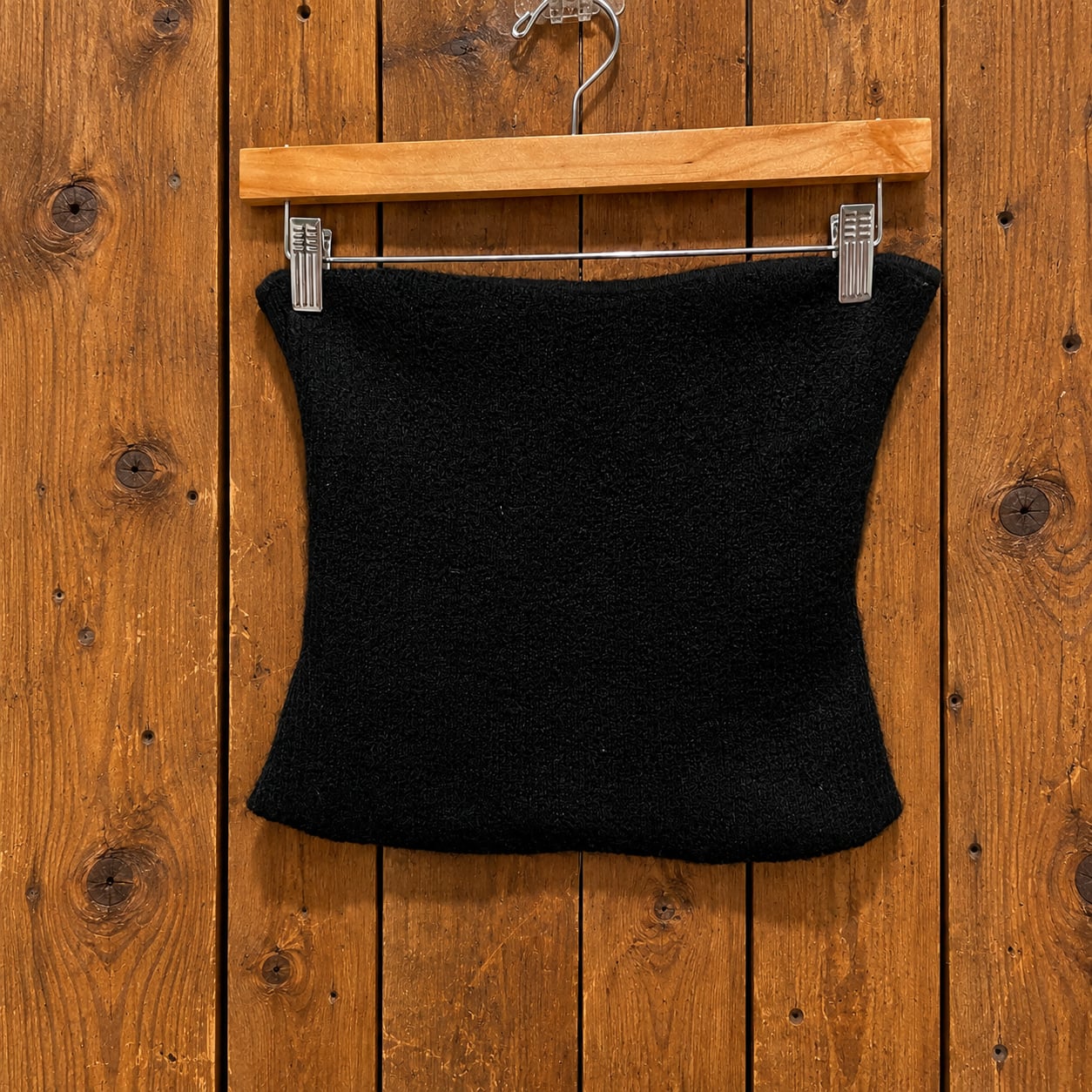 Emory Park Black Mohair Wool Blend Strapless Tube Top Y2K Size S 4