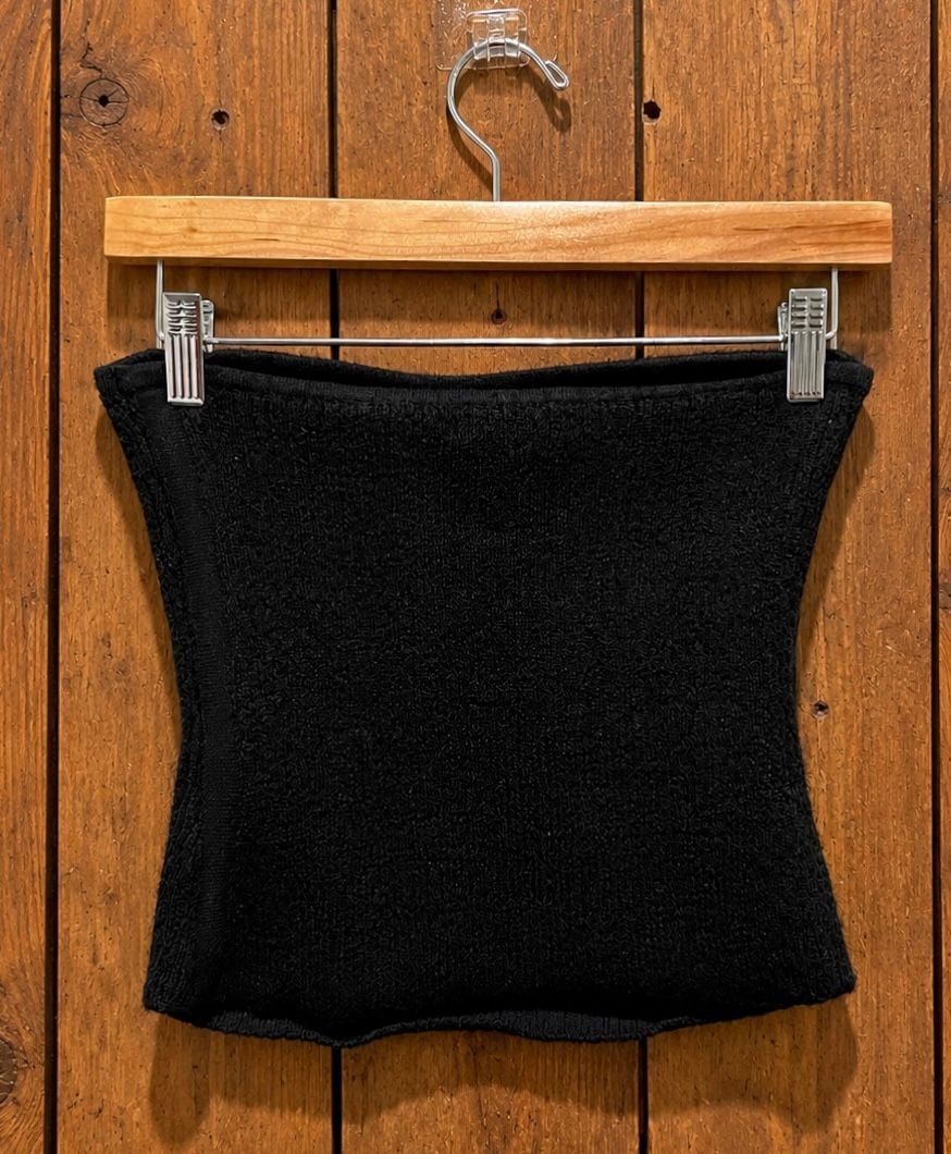 Emory Park Black Mohair Wool Blend Strapless Tube Top Y2K Size S 7