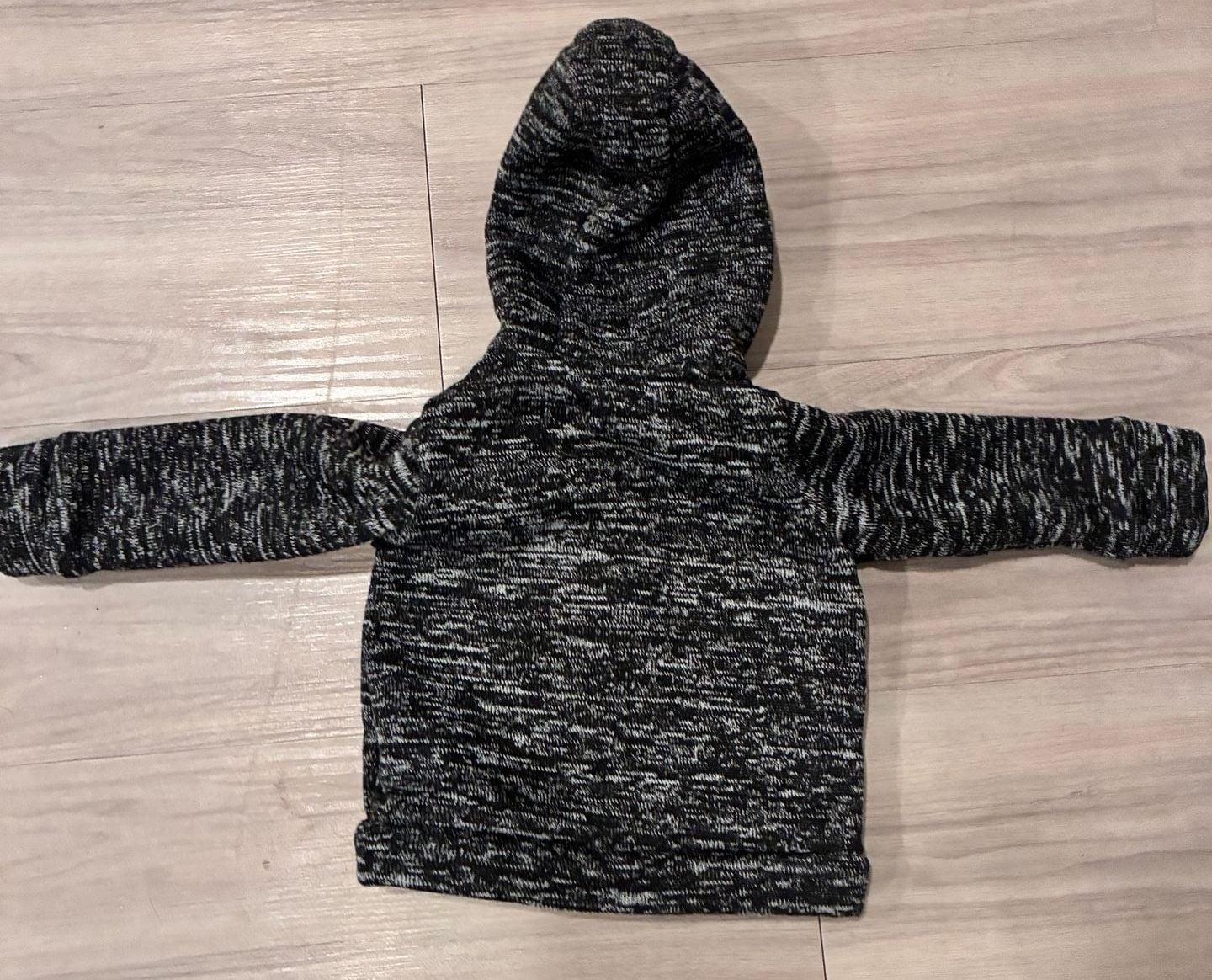 Carter's Toggle Hoodie Size 12M Black Gray Fleece Red Buffalo Plaid 3