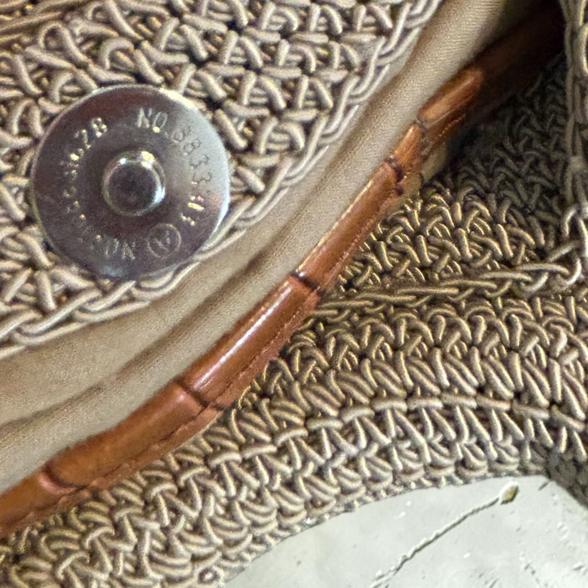 Elka Accessories Crochet Straw Bag with Wooden Handle and Metal Clasp 6