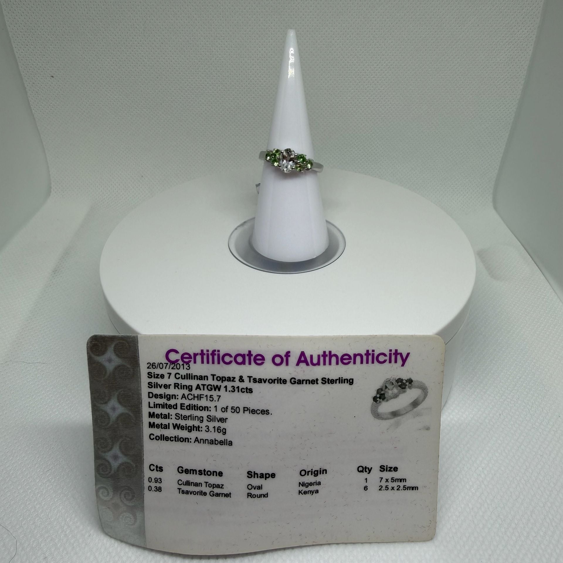 Rocks TV Annabella Limited Ed #1/50 Cullinan Topaz & Tsavorite Sterling silver 2