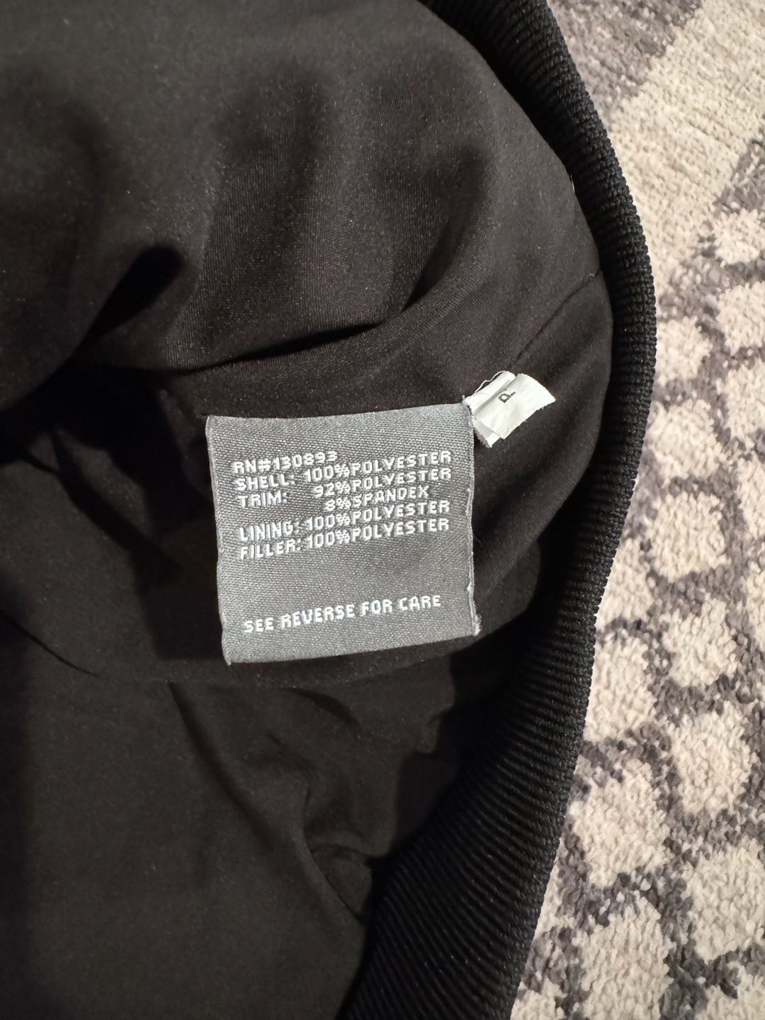 New Balance Quilted Bomber Jacket Size M Black Diamond Pattern 8