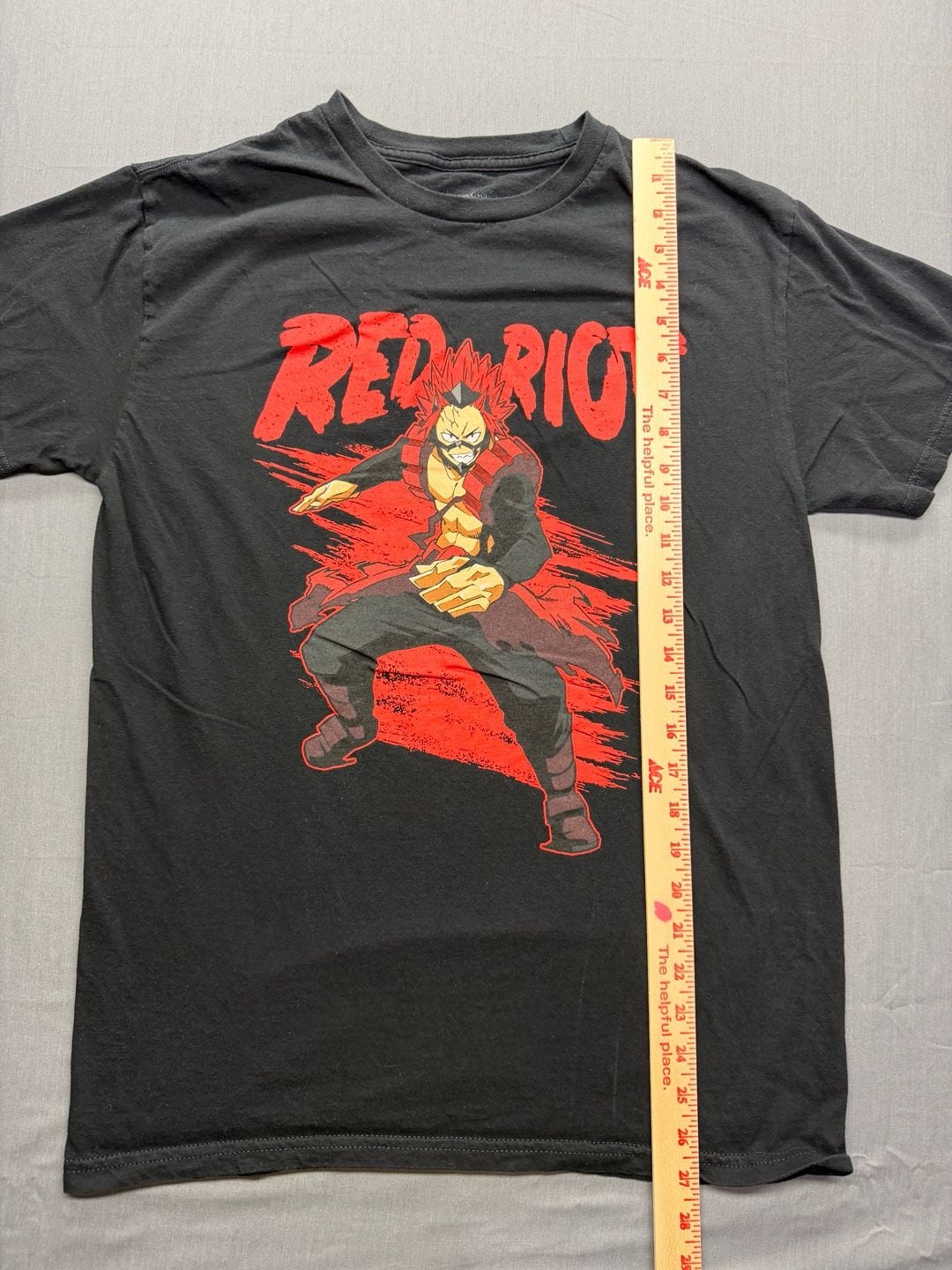 My Hero Academia Red Riot T-Shirt Size M Black Eijiro Kirishima Anime 4