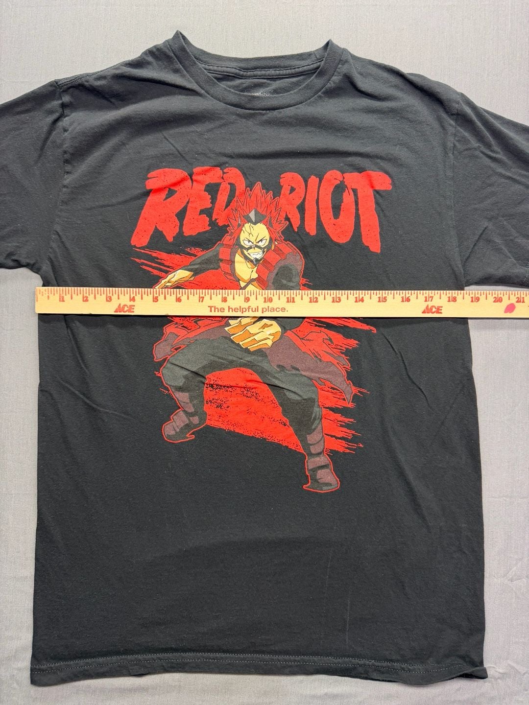 My Hero Academia Red Riot T-Shirt Size M Black Eijiro Kirishima Anime 5