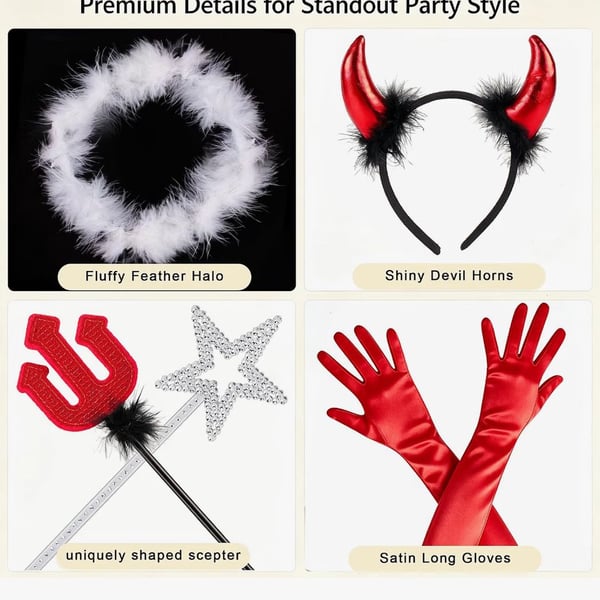 Complete Halloween Accessory Set Angel Devil Cosplay Costume
