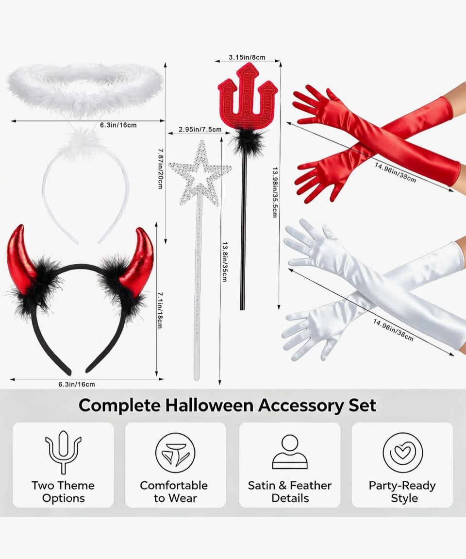 Complete Halloween Accessory Set Angel Devil Cosplay Costume 4